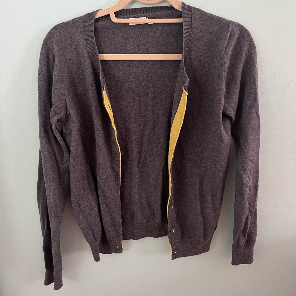 Grey Cardigan with Yellow detailing